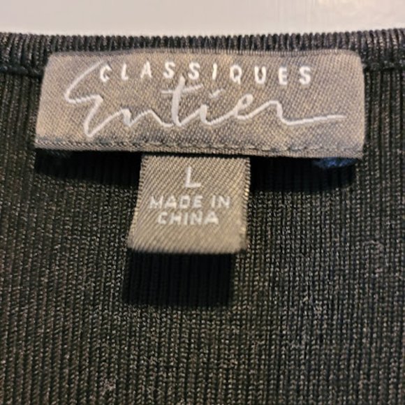 Nordstrom Classiques Entier black knit V-neck shell top - Picture 6 of 7